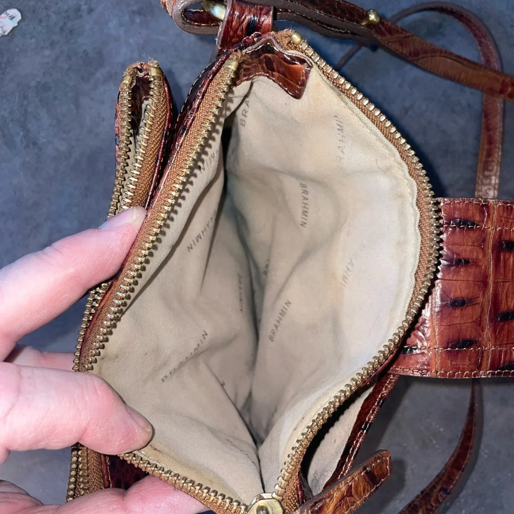 Brahmin crossbody bag, Mojito. Pecan crocodile embossed leather - Picture 6 of 9